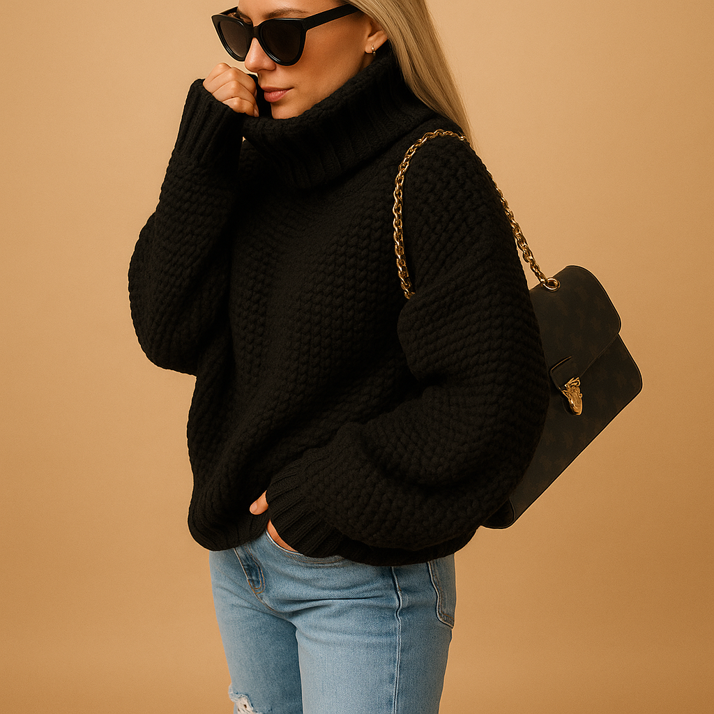 Warm Knitted Women's Sweater | Comfortable Long Sleeve Sweater