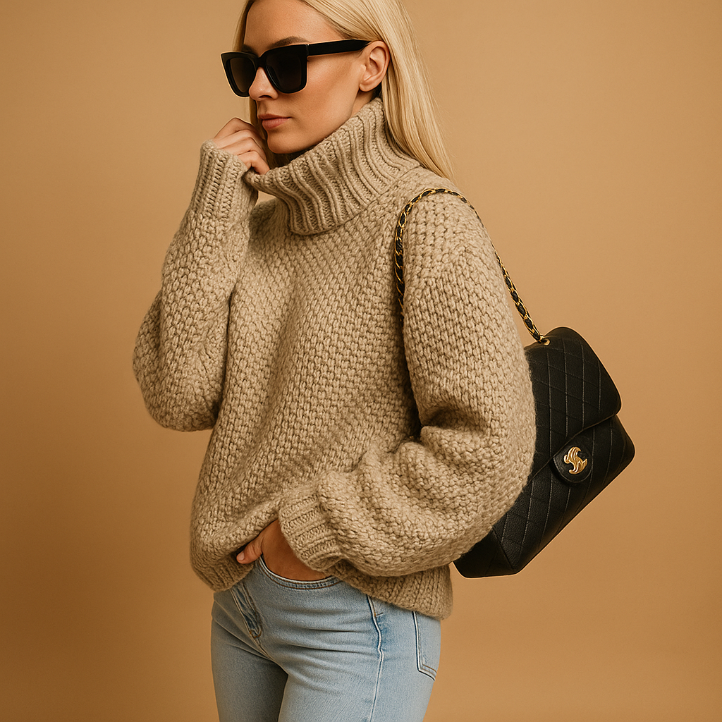 Warm Knitted Women's Sweater | Comfortable Long Sleeve Sweater