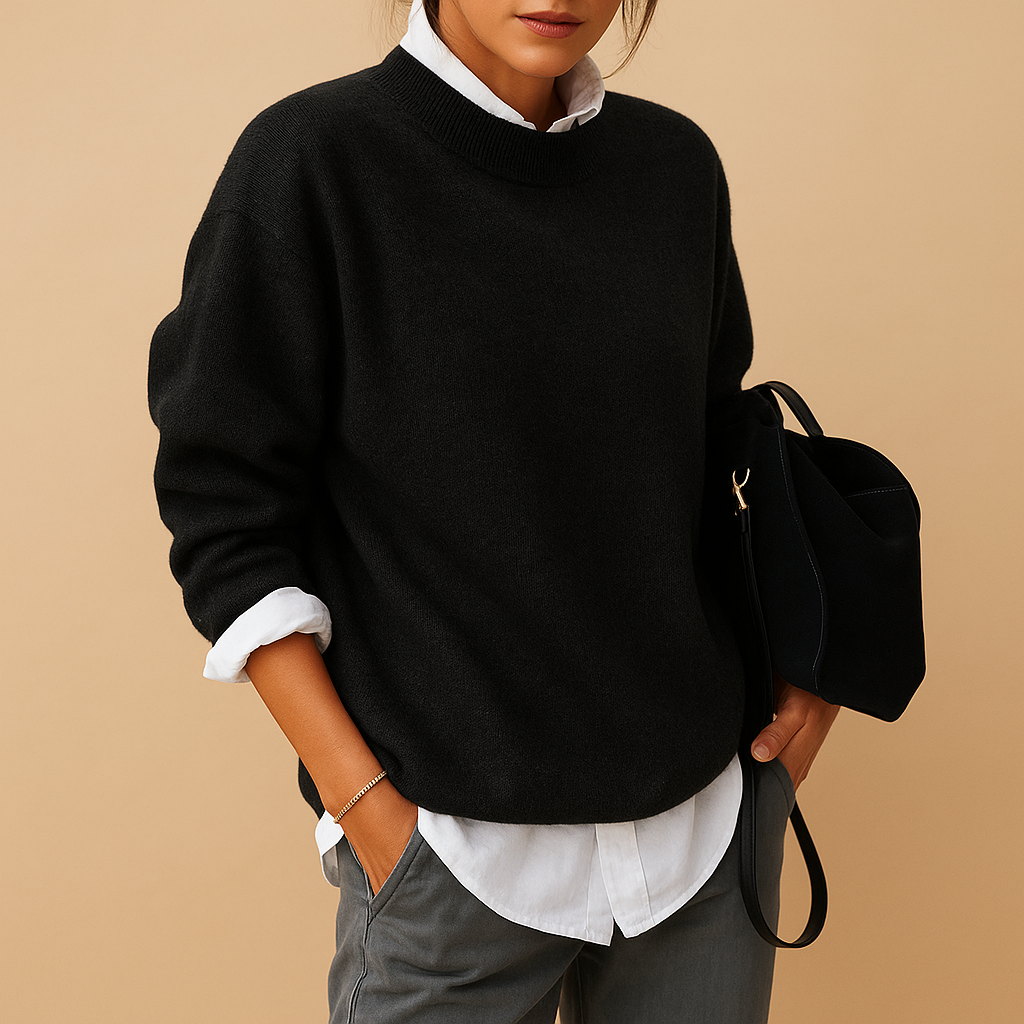 Women's Sweater with Elegant Cut | Minimalist Finish
