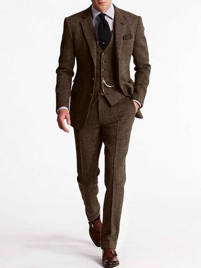 Slim Fit Tailored Two Piece Business Suit Set for Men | Office Formal Wear