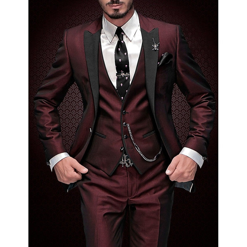 Tailored Three Piece Blazer Vest Suit Set for Men | Formal Occasion Wear